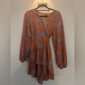 Orange / rust color long sleeve romper